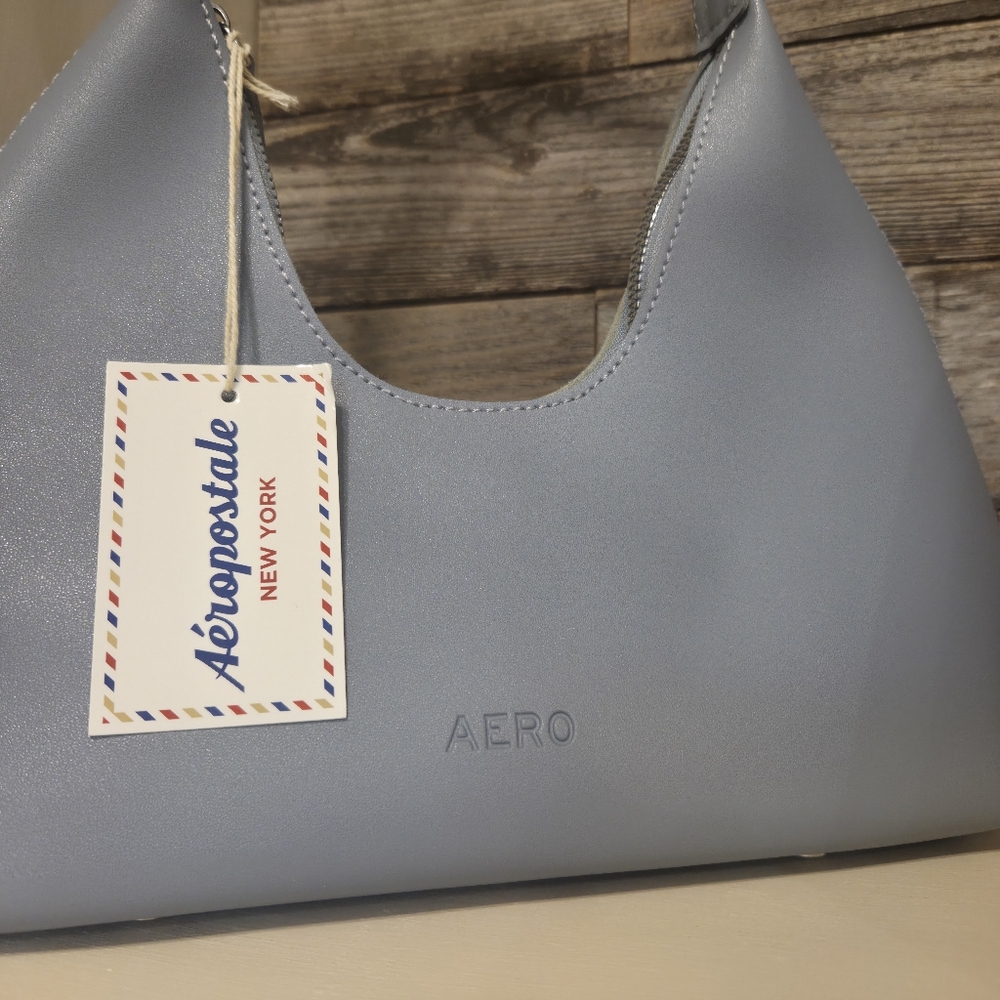 Aeropostale Periwinkle Blue Hobo Shoulder Bag Modern Minimalist Design - Picture 3 of 3